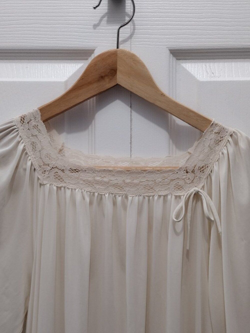 Vintage Komar Cream Lace Trim Nightgown Maxi Gown Small 100% Antron Nylon - Picture 5 of 9